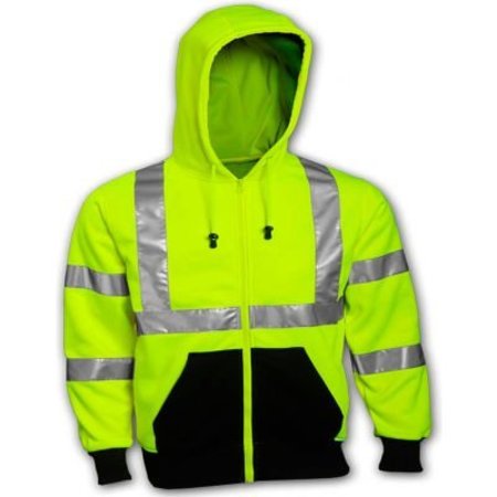 TINGLEY RUBBER Tingley® S78122 Class 3 Hooded Sweatshirt, Fluorescent Lime, Small S78122.SM